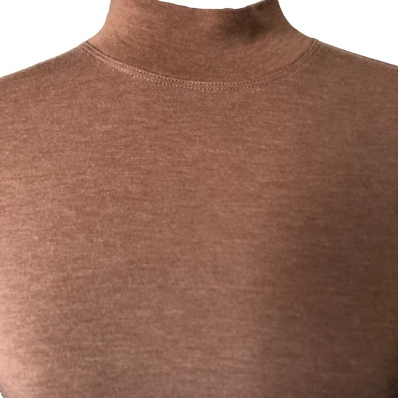 Kit and Ace Brown Mock-neck Long-Sleeve Wool-blend Sweater Dress - Picture 6 of 16